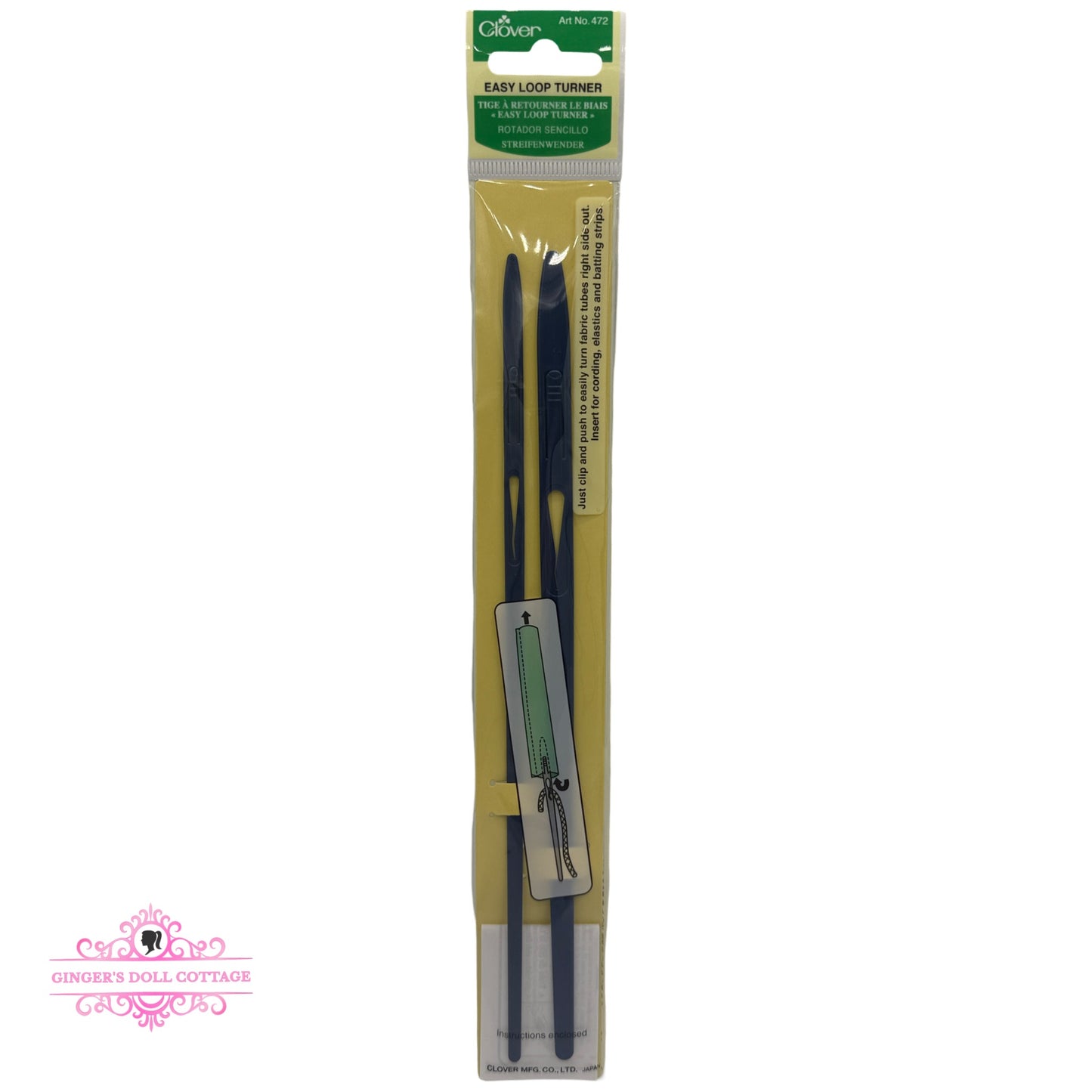 Clover Easy Loop Turner, for fabric tubes, cording, elastic