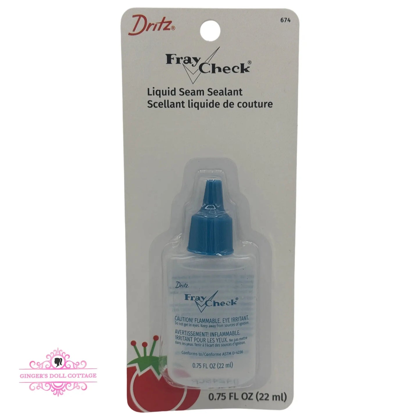 Dritz Fray Check Liquid Seam Sealant .75 fl oz Ginger's Doll Cottage