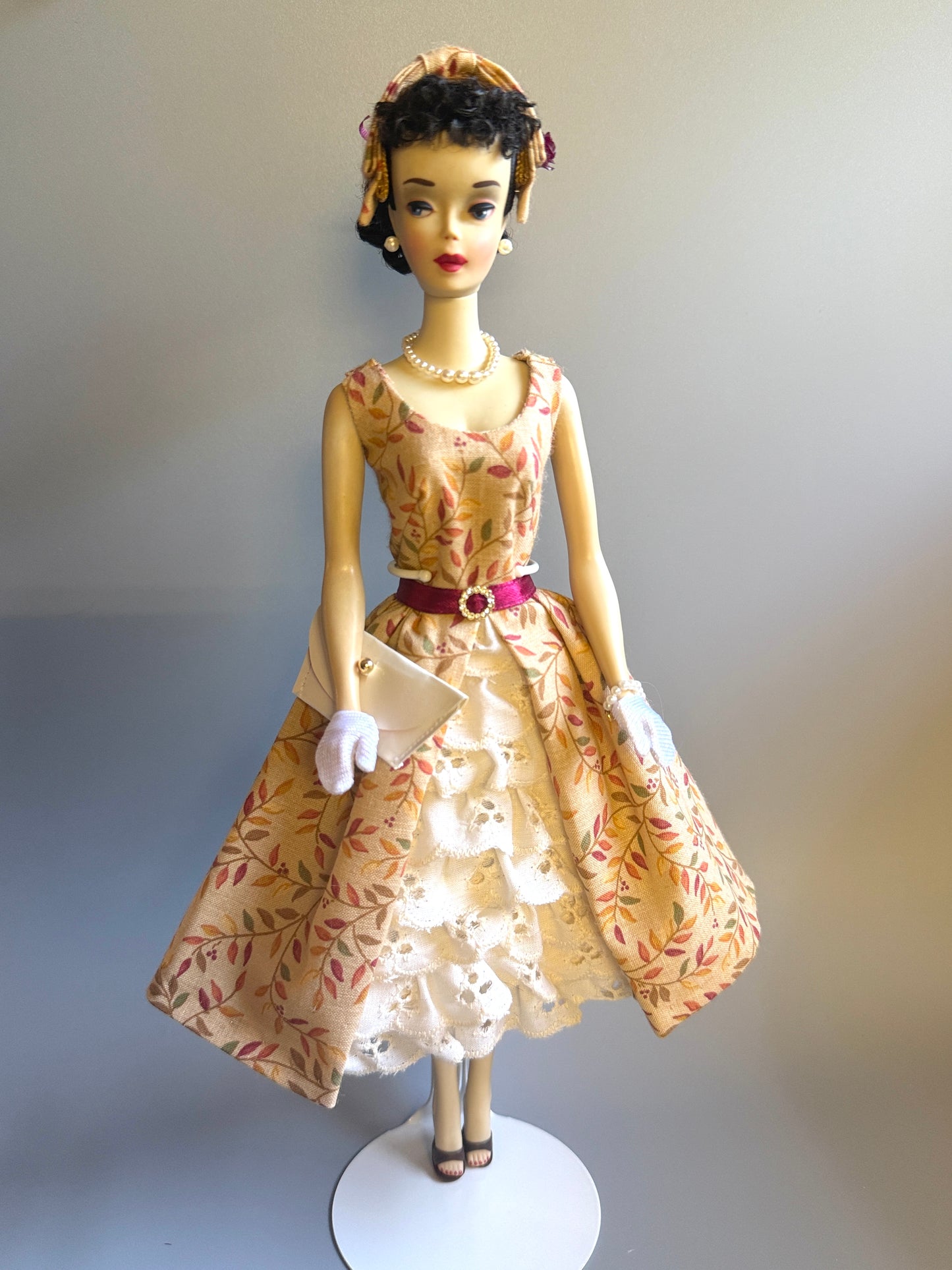Vintage #3 Brunette Ponytail Barbie – Restored OOAK – Autumn at the Cottage