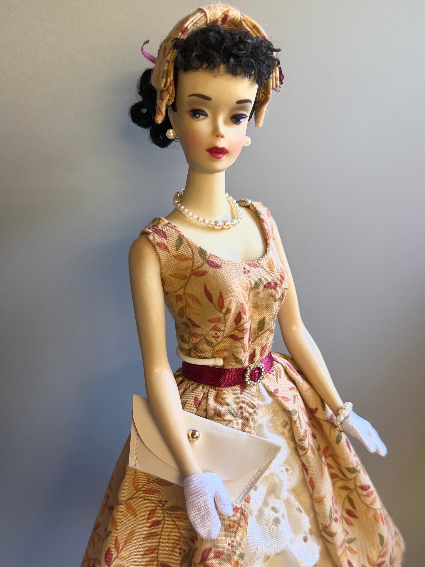 Vintage #3 Brunette Ponytail Barbie – Restored OOAK – Autumn at the Cottage