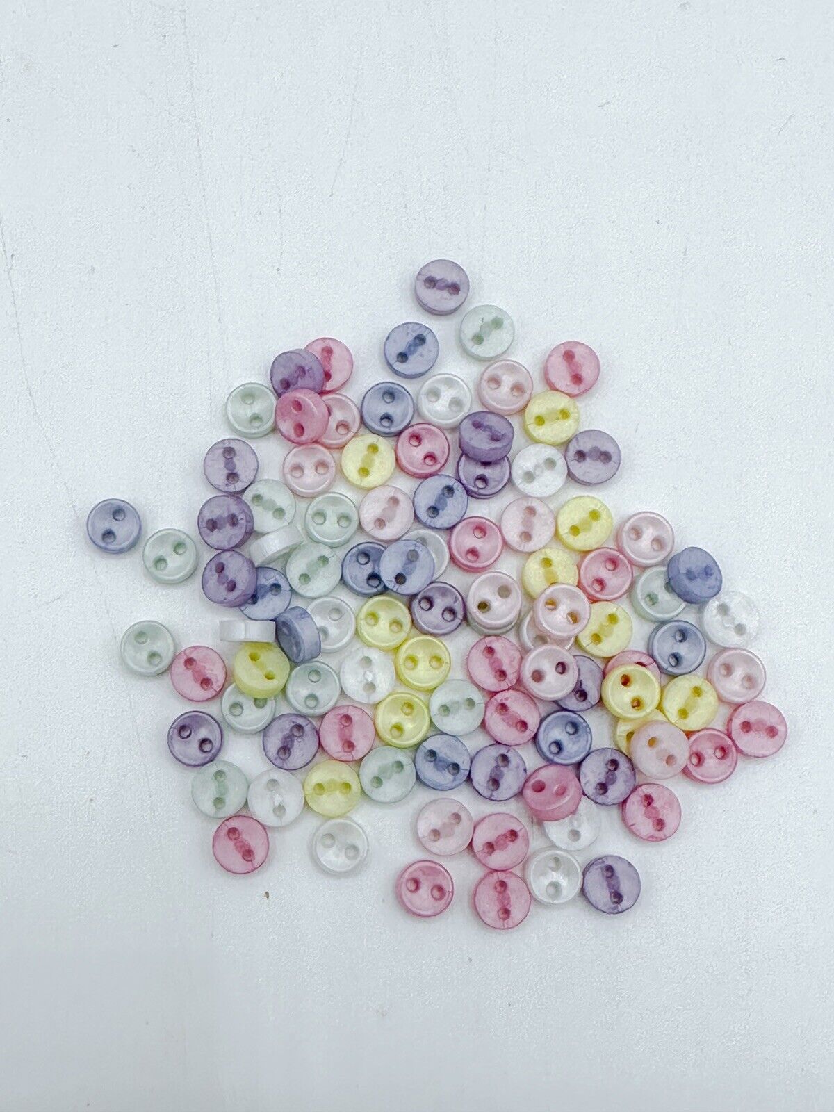 Pack Of 100 Tiny Buttons For Sewing Doll Clothes Assorted Pastel Pearl 5mm