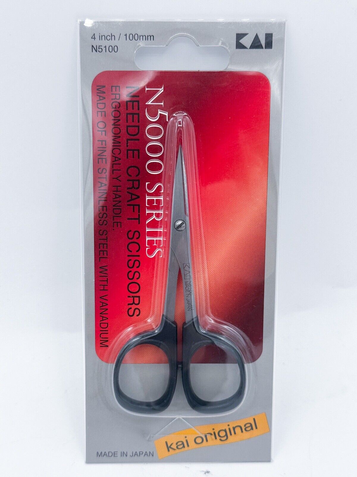 KAI N5100 4" FINE POINT STRAIGHT SCISSORS FOR DOLL CLOTHES, EMBROIDERY, CRAFTS