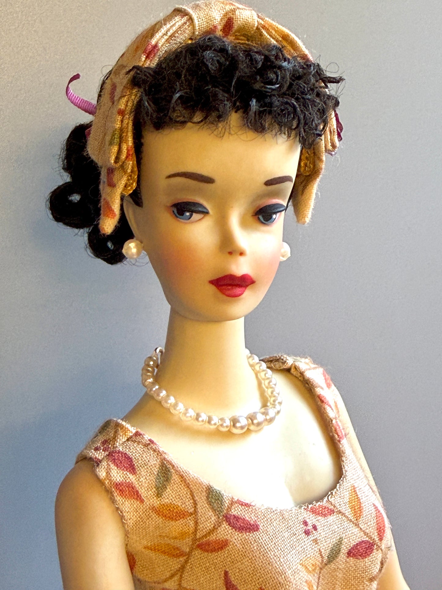 Vintage #3 Brunette Ponytail Barbie – Restored OOAK – Autumn at the Cottage