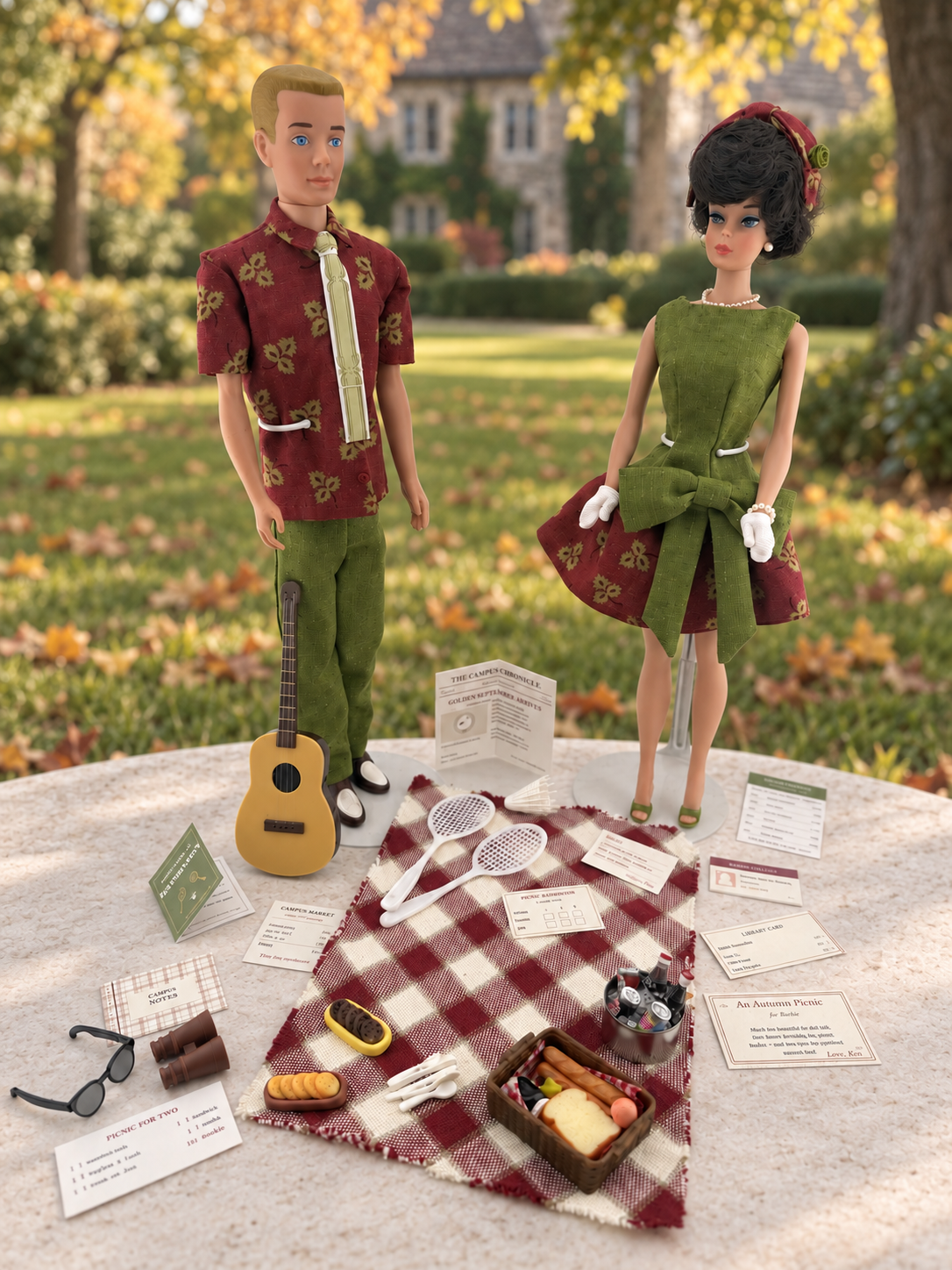September Sweethearts – Vintage Barbie & Ken Autumn Picnic Set