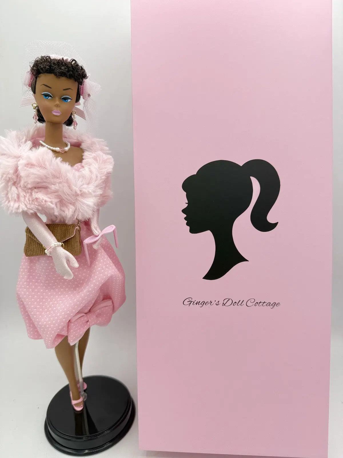 Ooak AA Silkstone Ponytail Vintage Barbie Repaint With Gay Parisienne In Pink