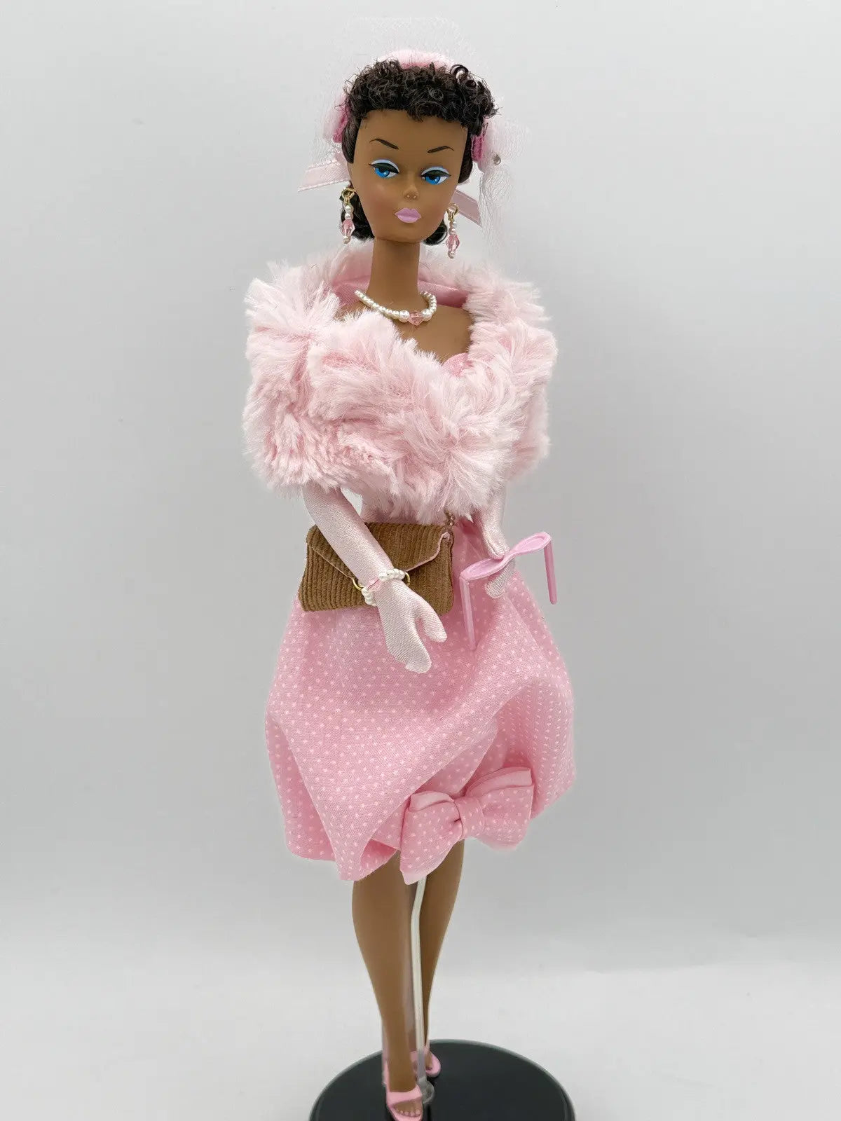 Ooak AA Silkstone Ponytail Vintage Barbie Repaint With Gay Parisienne In Pink