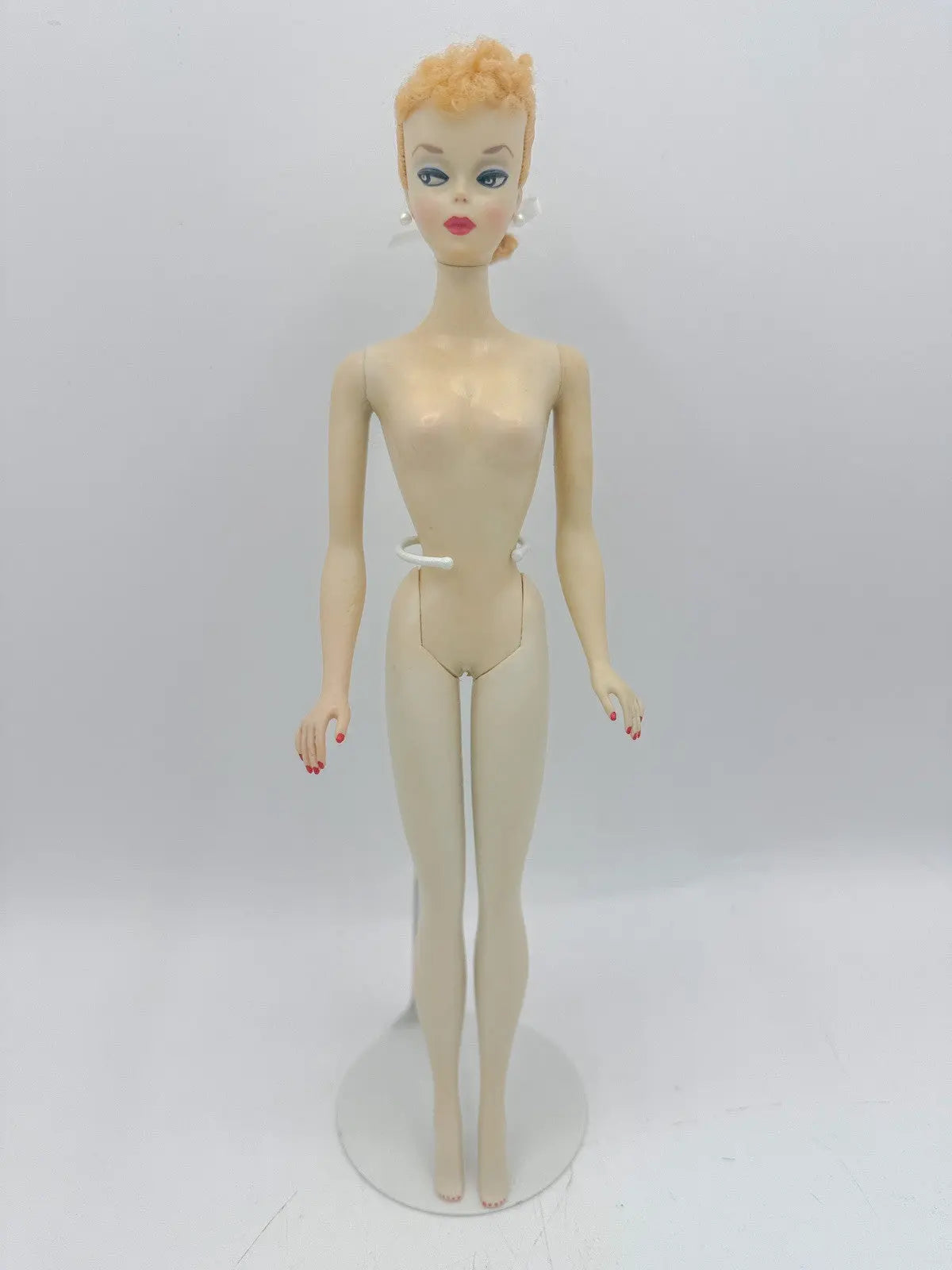 OOAK Faux Vintage Number 2 Blonde Ponytail Barbie Repaint, Gay Parisienne In Red